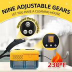 Heavy Duty Handheld Steam Cleaner, 15s Heat-Up, 9-Level Adjustable 2500W Pressurized Steamer for Cleaning with 14 Accessories, Multipurpose Portable Steam Cleanr for Home, Car, Grease, Grout（Yellow）