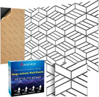 BSHEAD 8 Pack 2-Layer Soundproof Wall Panels, 15.7 x 15.7 x 0.43 in Large Sound Proof Foam Panels for Walls, 0.9lb/ft³ High Density, 3D Acoustic Panels,Artistic Noise Dampening Panels White&Black