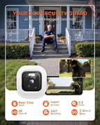 ciciglow 2K Window Camera, 2.4GHz & 5GHz WiFi Indoor Camera for Home Security, with AI Full Color Night Vision, PIR Motion Detection, Anti Glare