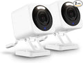 WYZE Cam v4 (Latest Model), 2.5K AI Security Camera, Indoor/Outdoor Cameras for Home Security, Baby Monitor & Pet Camera, Color Night Vision, No Subscription Required, Free Expert Help (2 Pack)