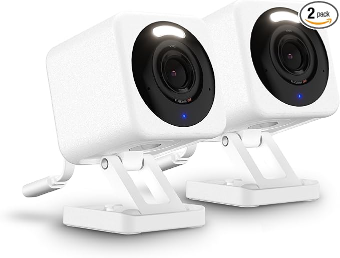 WYZE Cam v4 (Latest Model), 2.5K AI Security Camera, Indoor/Outdoor Cameras for Home Security, Baby Monitor & Pet Camera, Color Night Vision, No Subscription Required, Free Expert Help (2 Pack)