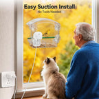 Dzees Window Bird Camera with Strong Suction Cups, 2K HD WiFi Bird Feeder Camera with AI Bird Recognition, Live Streaming, Two-Way Audio, Cloud & SD Storage, Perfect for Bird Lovers and Educators