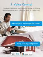 meross Smart WiFi Garage Door Opener Remote, App Control, Works with Alexa, Google Assistant and SmartThings, No Hub Needed（Non HomeKit Versions）