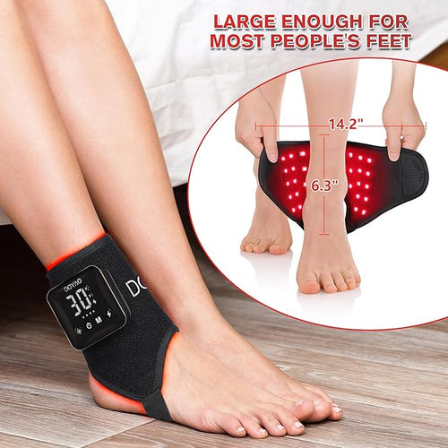 4000mAh Cordless Red Light Therapy for Ankle, Portable Infrared Light Therapy for Wrists Light with 660nm & 850nm NIR Light, Red Light Wrap for Ankle Relaxation 14.2'' x 6.3''