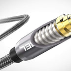 DUKABEL Long Headphone Splitter (4ft / 1.2m) Shielded 4-Pole TRRS 3.5 Y Splitter Cable 2-Way Female to Male Headphone Adapter Stereo Audio/Crystal-Nylon Braided / 24K Gold Plated / 99.99% 4N OFC