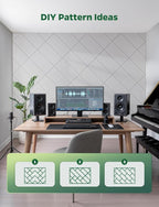 Topnaca Decorative Acoustic Soundproof Walls Panels for Room, 12 Pack White Self Adhesive Sound Absorbing and Noise Reducing Tiles for Studio, Bedroom, Home Office, Ceiling, Pared, 12"x12"x0.4"