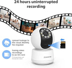Smart Security Camera, 1080p Home Security Camera, Pan & Tilt 2.4Ghz Indoor IP Camera, with Person, Vehicle, Animal Detection, Phone App 2-Way Audio, Compatible with Alexa and Google Assistant
