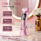 rategist Cordless Electric Razors for Women: Rechargeable Painless Bikini Trimmer for Body Hair - IPX7 Waterproof Shaver with LED Display for Face/Underarm/Leg Light Pink