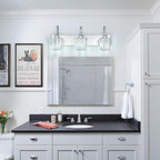 FDPBY Modern Bathroom Vanity Light, 3-Light Chrome Wall Sconce with Crystal Accents, Over Mirror Bathroom Lighting Fixture, 23.62" Long Dimmable Vanity Lamp for Makeup, Easy Installation