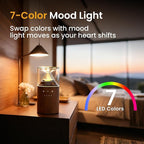 Waterless Nebulizing Essential Oil Diffuser, Real Glass and Solid Wood Portable Rechargeable Aroma Diffuser for Home Office Car, Luxury Gift Set with 10ml Lemon Oil