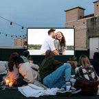 TOWOND Projector Screen with Stand,120 inches Indoor Projector Screen Outdoor Portable 16:9 4K HD Rear Front Projection Movie Screen with Carry Bag Wrinkle-Free Design for Backyard Theater
