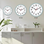 AKCISOT Wall Clock, Modern Small Wall Clocks Battery Operated 12 Inch, Silent Non-Ticking Analog Classic for Office, Home, Bathroom, Kitchen, Bedroom, School(Blue Gray)
