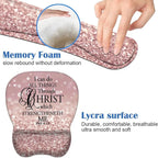 Ergonomic Mouse Pad Wrist Support and Keyboard Wrist Rest Set with Coasters, Non-Slip PU Base, Easy Typing & Pain Relief, Perfect for Home Office Working Studying, Bible Verse Phil 4-13