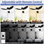 Glowall Small Ceiling Fan with Lights and Remote, 32 Inch Flush Mount, Small Quiet, DC Motor, Reversible Blades, 6 Wind Speeds, Dimmable LED, Adjustable Color Temperature, Timer