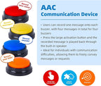 4 Pack Portable AAC Communication Devices for Autism Individuals with Communication Difficulties, Communication Device for Nonverbal Kids, Voice Recording Buttons for Schools, Home, Treatment Courses