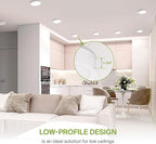 ASD LED 12" Round Flush Mount Ceiling Light Fixture, Low Profile Surface Lighting | 5CCT, Dimmable, Battery Backup, ETL Listed | 24W 2100LM 2700-6000K 120V | Kitchen, Hallway Lamp | White, 12 Pack