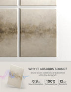 Wall Art Acoustic Panels,70''×47''Sound Absorbing Panels-8-Pack with 60 Adhesive Tabs, Decorative Sound Absorbing Panels for Living Room and Recording Studio, Offices-Dawn Embrace
