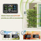 DreamSky Weather Station Indoor Outdoor Thermometer Wireless with Digital Atomic Clock for Home, Large Display with Dimmer, USB, Inside Outside Temperature Humidity Monitor (Adapter Powered)-2 Sensor