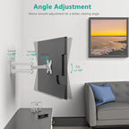 WALI TV Wall Mount Articulating LCD Monitor Full Motion 15 inch Extension Arm Tilt Swivel for Most 13 to 32 inch LED TV Flat Panel Screen with Mounting Holes up to 100x100mm (1330LM-W), White