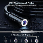 SKYBASIC Industrial Endoscope Borescope Camera with Light, 4.3'' HD Digital Handheld Waterproof Sewer Tools Snake Inspection Camera with 8 LED Lights 65.6FT Semi-Rigid Cable, Cool Gift Gadgets for Men