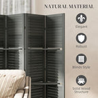 HOMCOM Room Divider, 6 Panel 67" Tall Wood Privacy Screen with 3 Display Shelves, and Folding Storage for Bedroom or Home Office, Gray