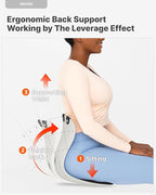Curble GRAND(Extra Wide & Sturdy) 2PACK – Ergonomic Chair Back Support, Lumbar Support for Posture Correction, Back Pain Relief, Perfect for Office Chair, Floor Seat, Work from Home, Patented(2P Grey)
