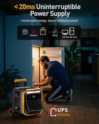 VTOMAN FlashSpeed Pro 3600 Portable Power Station, 3096Wh LFP Battery Solar Generator with 200W Solar Panel, 2Hr Fast AC Charge, 23% Efficient, UPS Home Backup with Wheels, for Outdoor RV Emergency