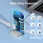 USB C Charger Block Multiport Upoy, Upgrade Charging Station with 3 Type-C PD 20W and 2 USB Ports, Desktop USB Tower Hub for Mutiple Devices, Travel/Home Power Adapter, Worldwide Compatible