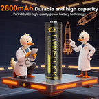 TWINSDUCK Rechargeable AA Batteries, 2800mAh High Capacity NiMH Double A Battery for Household and Office Devices，8 Pack