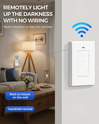 WILAWELS Mini Remote Control Outlet Wireless Light Switch, Programmable and Removable Remote Outlet Switch Kit for Lamps, Fan, Home Appliance, 100ft RF Range, No Wiring, FCC Listed W08RC1106