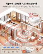 Water Detector Sensor,Water Leak Detectors for Home with App Alerts,Water Alarm with 120db Adjustable Alarm,500ft Transmission for Basement, Bathroom, Laundry, No Hub Required (Support 2.4G)