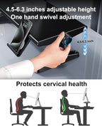 Computer Monitor Stand Riser for Desk with Usb Hub Charging,30W/5Gbps Usb C Docking Station with Power,4.5-6.3''Freely Height Adjustable with Phone Holder,Monitor Stands Riser for PC,Laptop,Printer,TV