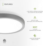 ASD LED 7" Round Flush Mount Ceiling Light Fixture, Low Profile Surface Lighting | 5CCT, Dimmable, Ultra-Thin, ETL Listed | 15W 1260LM 2700-6000K 120V | Kitchen, Hallway Lamp | Nickel, 12 Pack