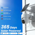 Cinnado 2K Cameras for Home Security-2.4G WiFi Outdoor Camera Wireless Solar/Battery Powered, 360° Viewing, Human Detection, Color Night Vision, Cloud/SD Storage B6 (B6-White-4pack-2.4G)