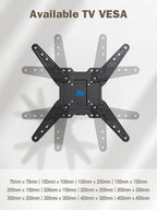 Mounting Dream UL Listed TV Wall Mount for Most 26-55 Inch TVs, Full Motion TV Mount with Perfect Center Design, Articulating Wall Mount TV Bracket Swivel and Tilt, Max VESA 400x400mm, Up to 77LBS