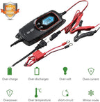 GOOSUO Car Trickle Battery Charger, Battery Maintainer Automatic, 6V 12V Fully Automatic Smart Battery Charger, Trickle Charger Multipurpose Set for Trucks, Motorcycles, Lawn Mower, Scooter