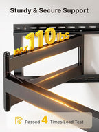 monTEK Long Arm TV Wall Mount for Most 43-80 Inch TVs, 42 Inch Long Extension TV Mount Swivel and Tilt, Full Motion Wall Mount Tv Bracket Fit Max VESA 600 x 400mm, Up to 110 lbs, 16”,18” Studs