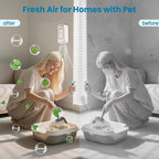 Cat Litter Deodorizer Plug in (4 Pack) - Ozone-Free Negative Ion Air Purifier for Litter Box, Compact Odor Eliminator for Strong Pet Odors, Quiet Air Freshener for Home, Bedroom, Kitchen