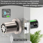 iulock IU-20 Code Door Lock, Electronic Door Knob with Keypad and Key, Auto Lock, Waterproof, Passage Function, Long Battery Life,50 Codes, Easy to use and Install for Office/Warehouse/Bedroom/Garage