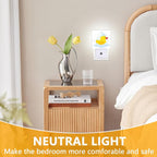 GANTINIR Night Light, Plug-into Cartoon Duck Nightlight White LED Lamp, Energy Efficient Decor Desk Lamp for Bedroom Hallway Stairs Bathroom