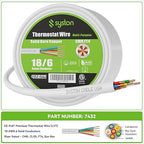 Syston 18/6 Thermostat Doorbell HVAC Heating Control Cable Wire, 100% Solid Copper Conductors CL3R/FT4/CMR Riser-Rated UL/ETL Listed, UV Resistant RoHS for Indoor/Outdoor Low Voltage Applications Use