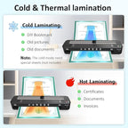 13 Inch Laminator Machine - 11x17 Laminator with 50 Sheets, Cold & Thermal, Built-in Paper Cutter & Corner Rounder, A3 Laminating Machine for Classroom Home School