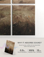 Wall Art Acoustic Panels,70''×47''Sound Absorbing Panels-8-Pack with 60 Adhesive Tabs, Panels for Living Room and Recording Studio, Offices-Grain field, landscape study