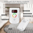 2 Pack Carbon Monoxide Detector, Plug-in Wall Carbon Monoxide Gas Detector, Portable Carbon Monoxide Detector with Digital Display LED, CO Alarm Monitor with Audible and Visual Alarm Test Mute Button