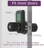 BOTHSTAR Double Sided Keyless Door Knob Lock with Fingerprint and Keypad, Smart Doorknob with Dual Cylinders for Exterior or Interior Door(Double Sided Fingerprint Matte Black)