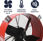 Maxx Air Professional Grade Gable Mount | Power Attic Ventilator, 2.6-Amp 60-Hz Motor and 14-Inch Blade | Quiet Home Attic Fan 1300 CFM | 1,850 SQ. FT. (Red)