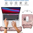 Ergonomic Mouse Pad Wrist Support and Keyboard Wrist Rest Set with Coasters, She Believed She Could So She Did Inspirational Quote with Non-Slip PU Base, Perfect for Home Office Working Studying