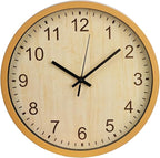 bakbrand Kids Wall Clock Silent Non-Ticking Childrens Clock Round Decorative Wall Clocks for Classroom, School, Office, Bedroom, Living Room, Kitchen (Light Wood Grain, 12 inch)
