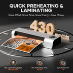 Crenova A3 Commercial Laminator Machine, 13 Inch 4-Roll Laminating Machine for 3-10mil Thickness + 10 Sheets, Hot & Cold Use, Fast 60s Warm-Up, Jam-Free for Office, School & Business, Sliver