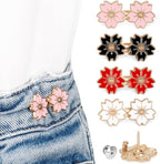 TOOVREN Pant Waist Tightener - Jean Button Tightener, No Sew & No Tools, Adjustable Instant Button Pins 4 Sets, Cherry Blossoms